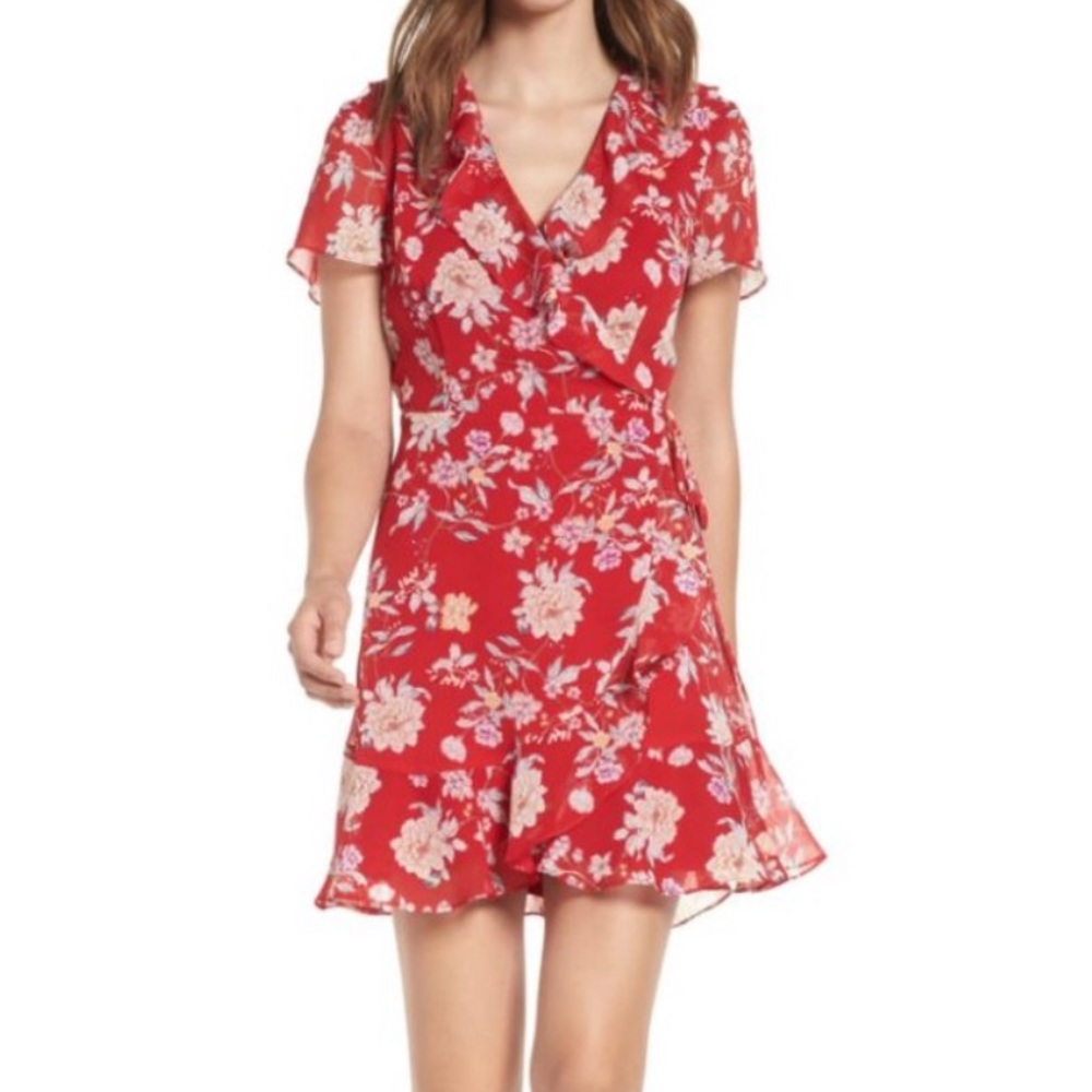 Lush Floral wrap dress